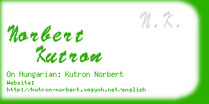 norbert kutron business card